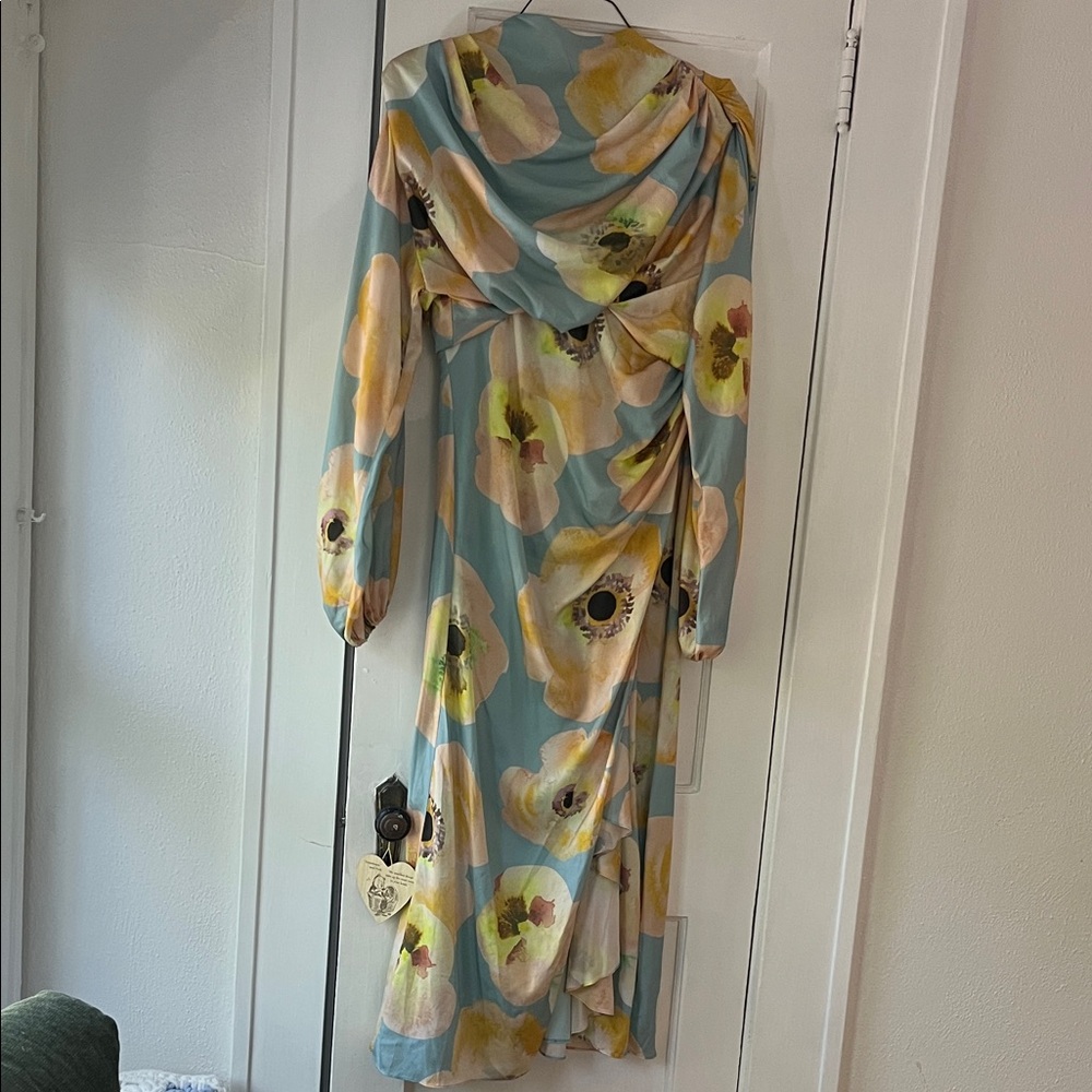 ASOS Floral Blue and Yellow Women's Dress